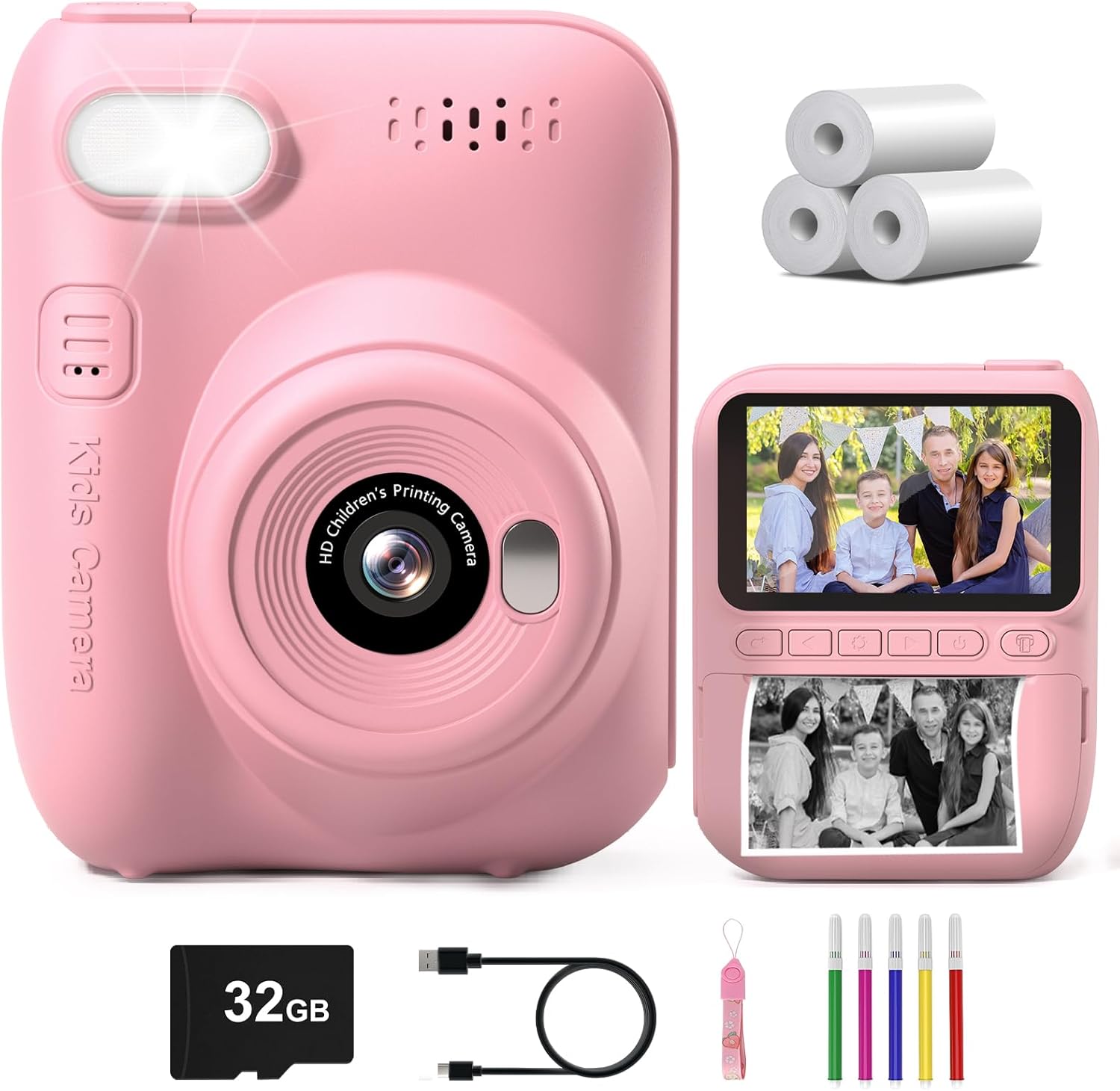 Gofunly Kids Camera Instant Print, 3.0'' Big Screen Instant Camera for Kids with...