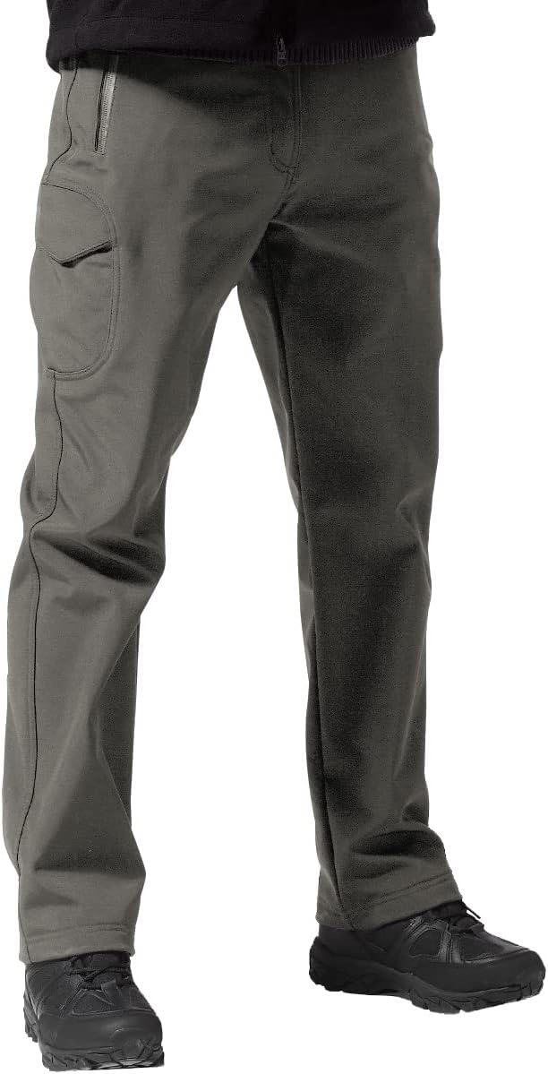 FREE SOLDIER Men's Outdoor Softshell Fleece Lined Cargo Pants Snow Ski Hiking Pa...