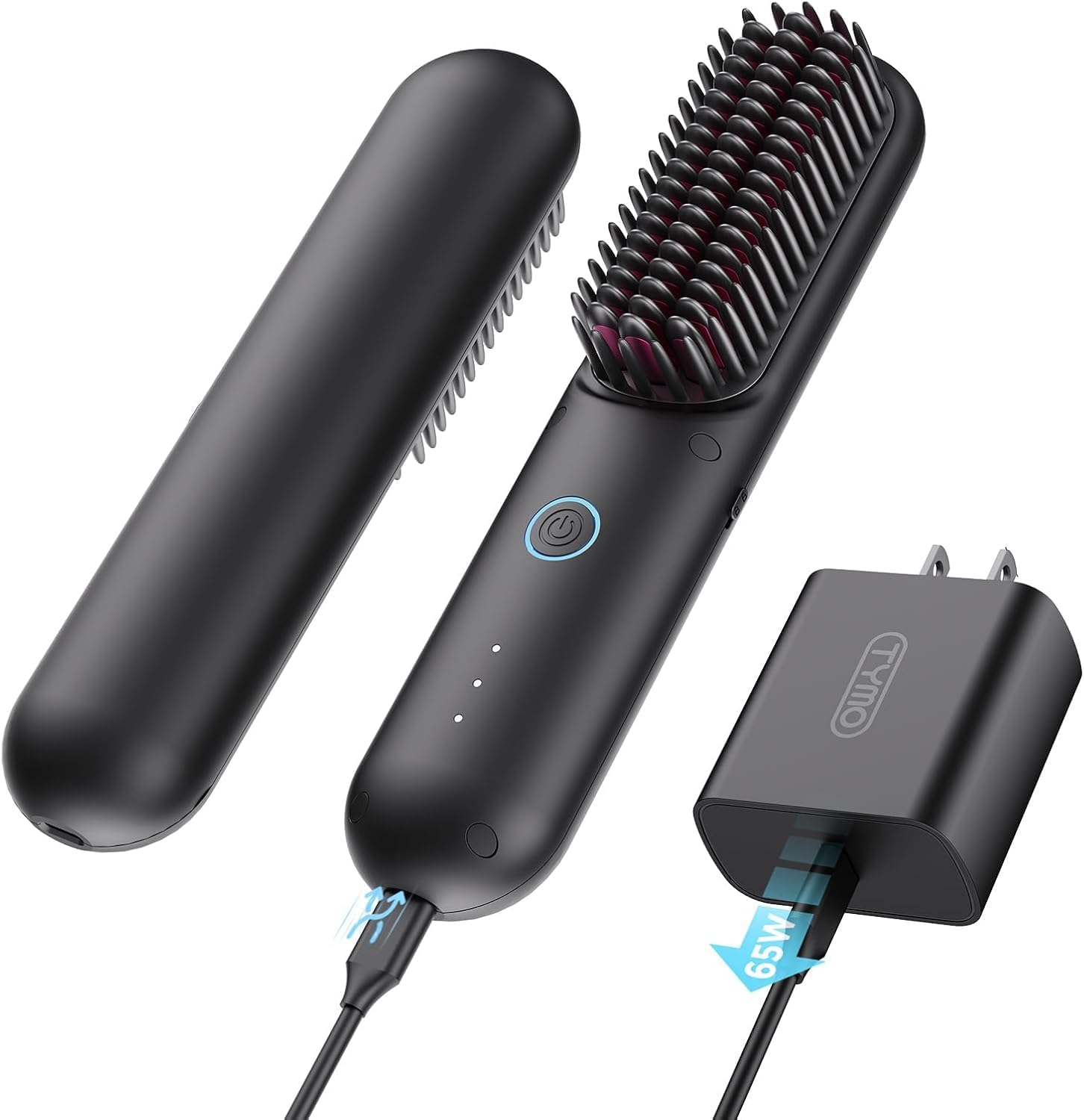 TYMO Cordless Hair Straightener Brush - Porta PRO Portable Straightening Brush f...