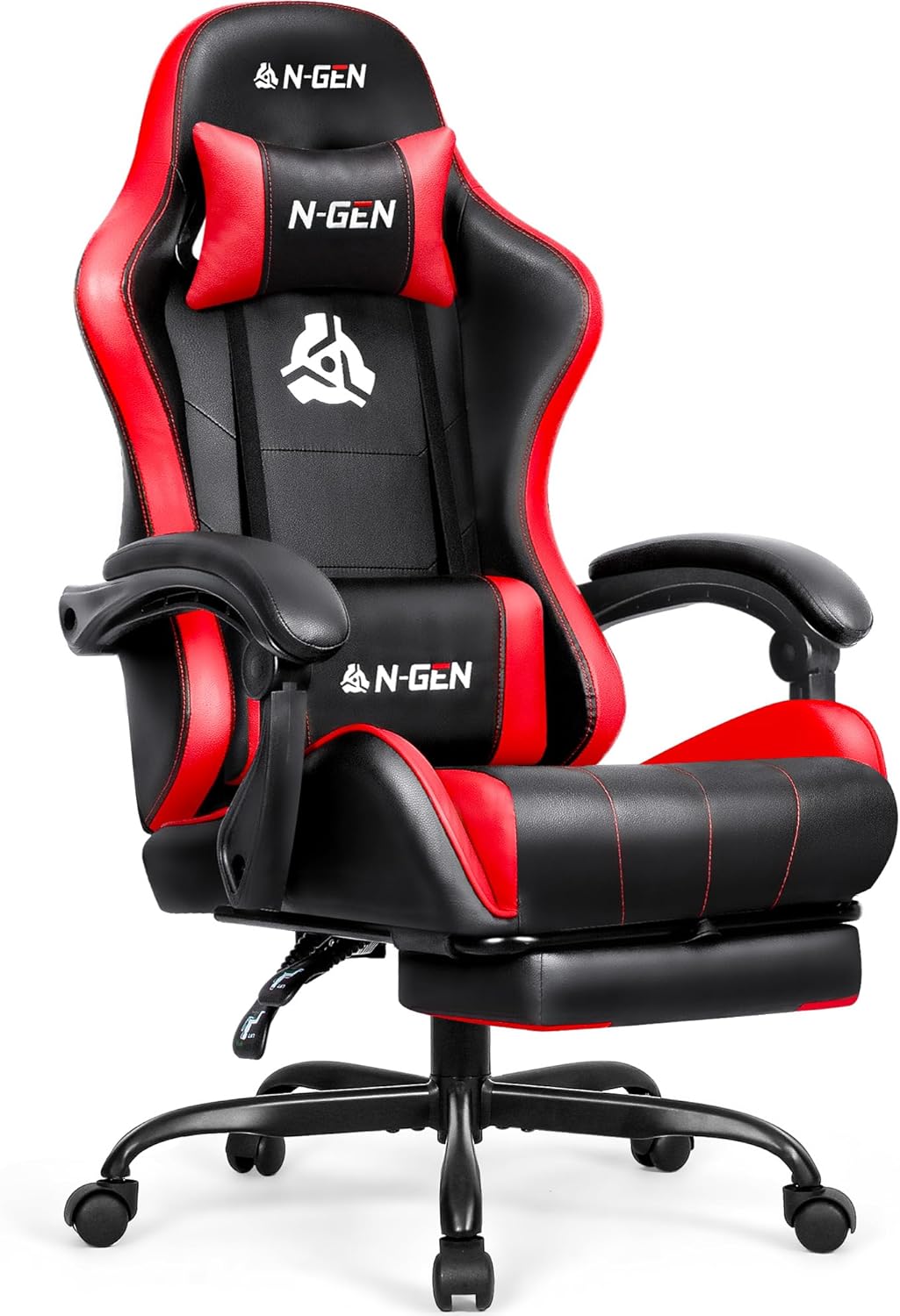 N-GEN Video Gaming Chair with Footrest High Back Ergonomic Comfortable Office Co...