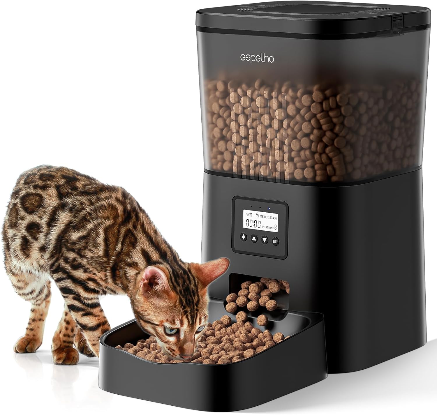 Automatic Cat Food Dispenser: Automatic Cat Feeder- 4L Timed Pet Feeder 1-6 Meal...