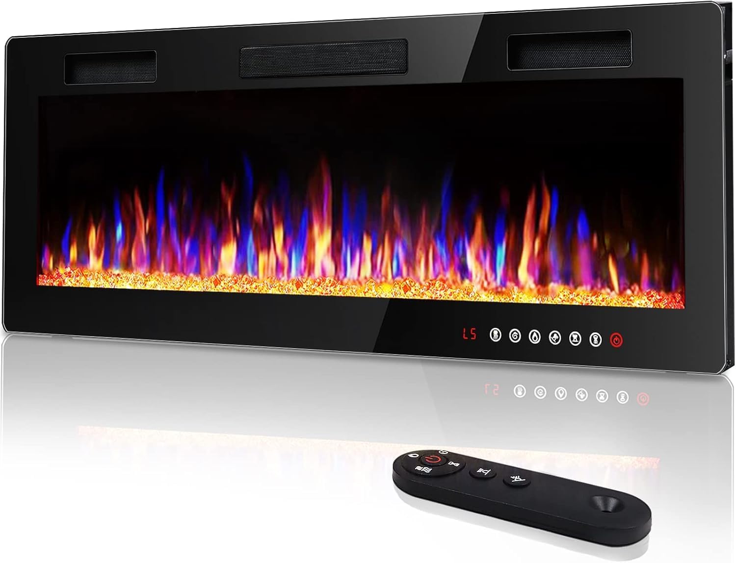 Vitesse 60 inch Ultra-Thin Electric Fireplace in-Wall Recessed and Wall Mounted...