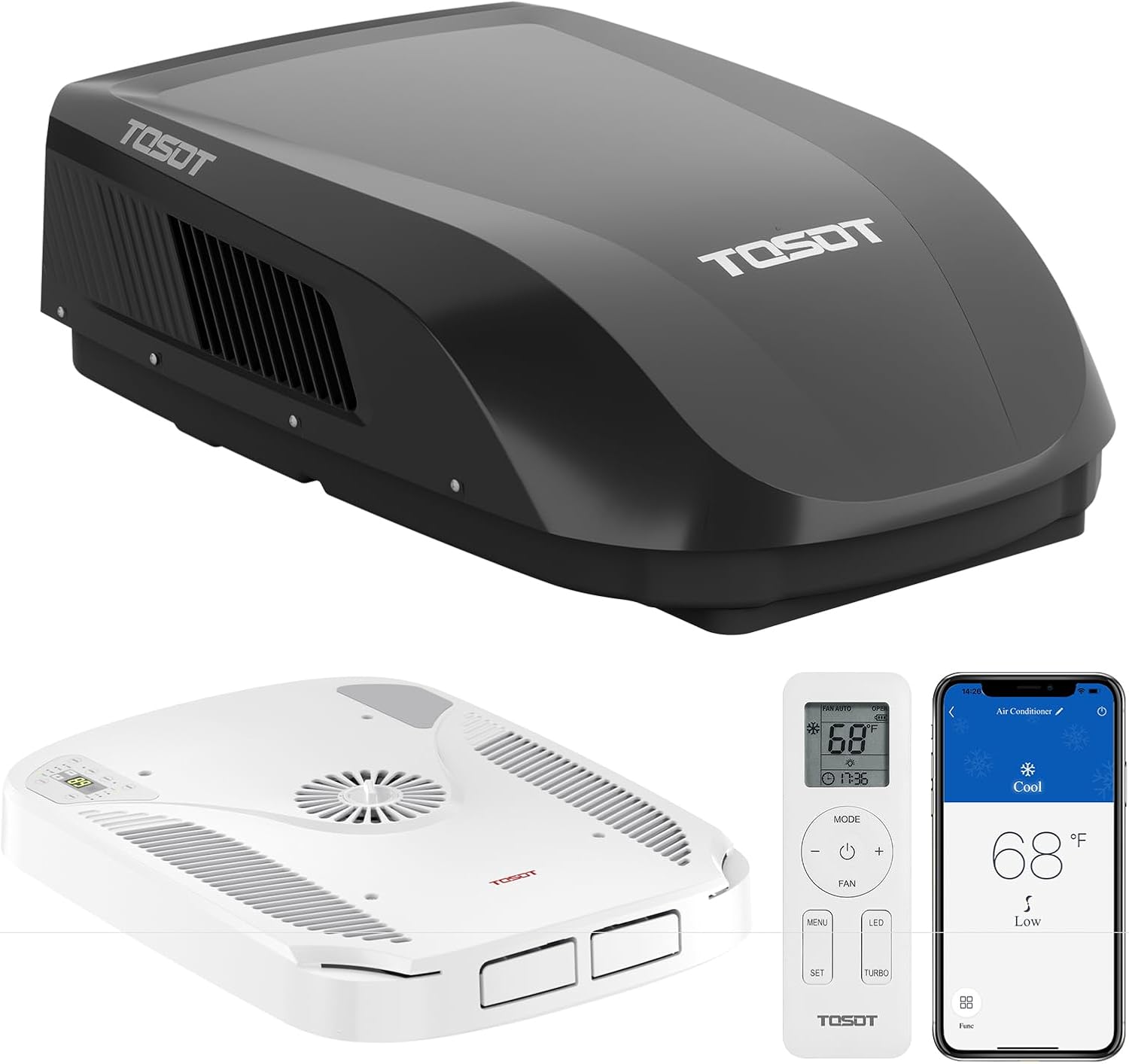 TOSOT GO Cool RV Air Conditioner 15000 BTU, Non-Ducted Camper Rooftop AC Unit wi...