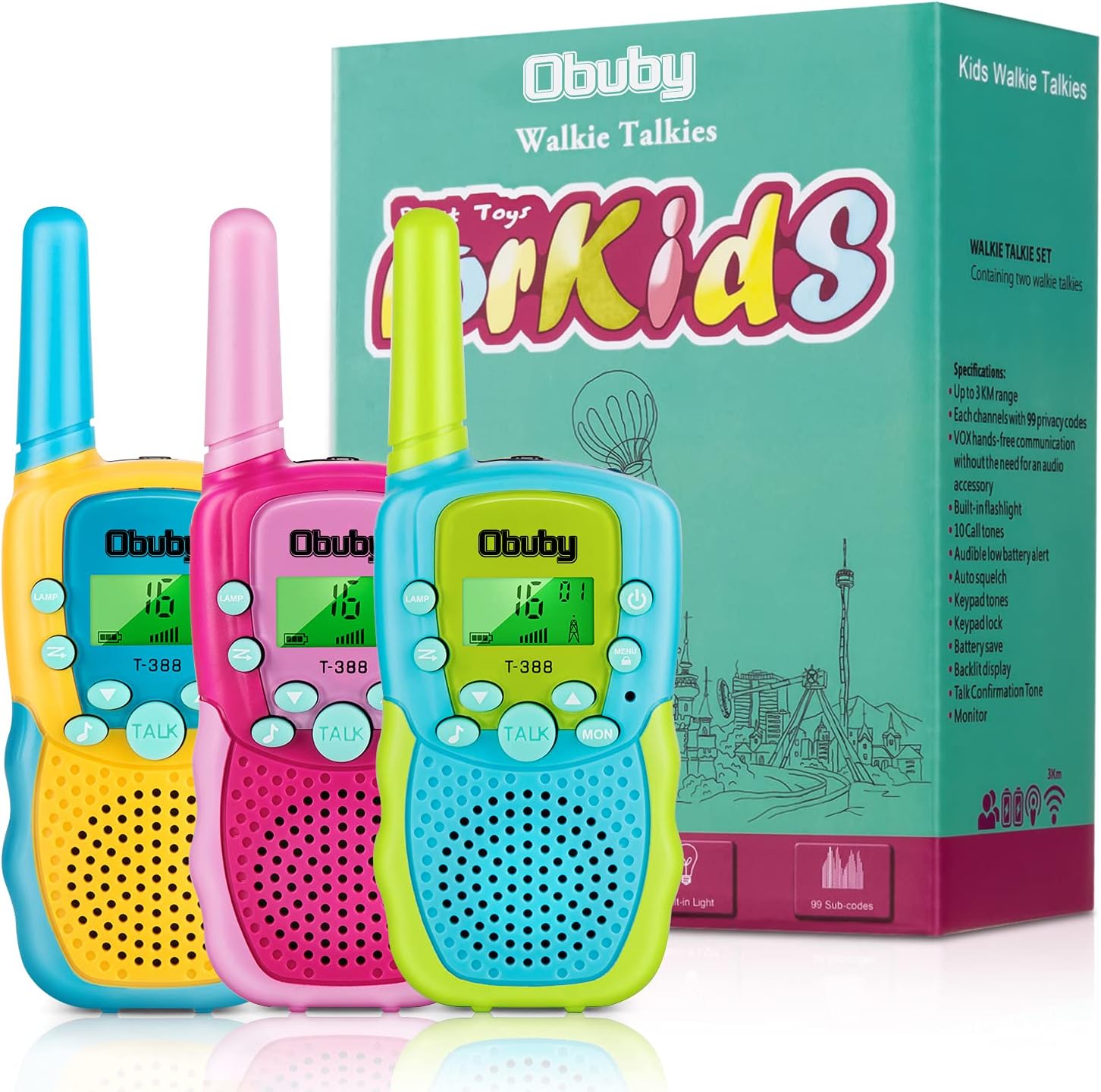 Obuby Toys for 3-12 Year Old Boys Walkie Talkies for Kids 22 Channels 2 Way Radi...