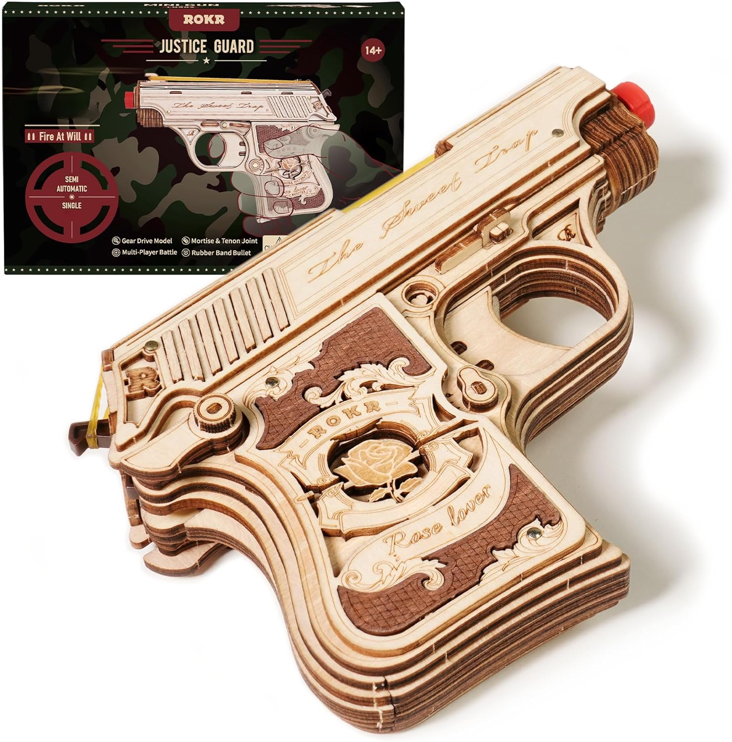 ROKR 3D Wooden Puzzle Baby Browning DIY Model Kits For Adults To Build UK Unique...