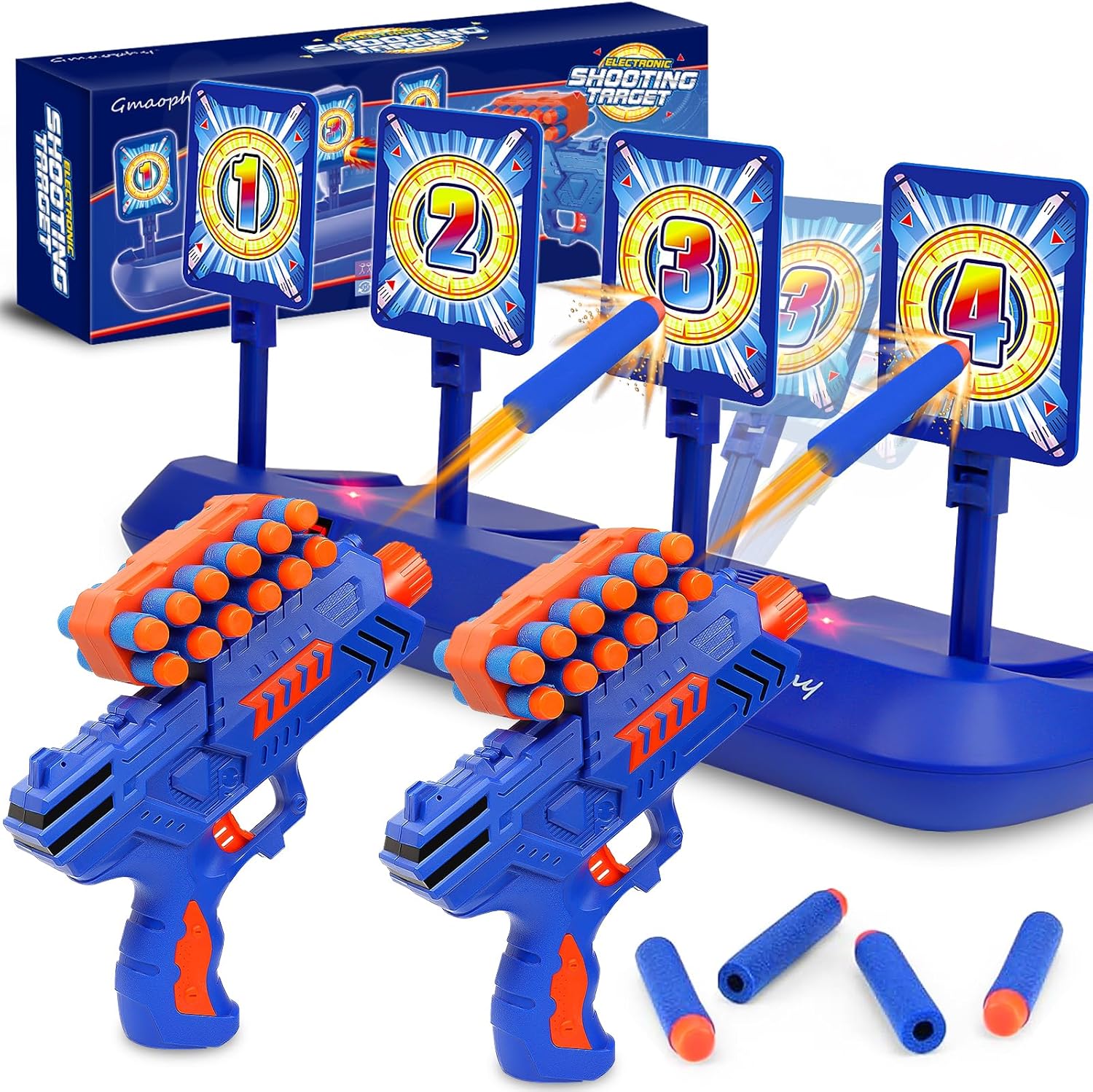 GMAOPHY Digital Shooting Targets with 2 Foam Dart Toy Blaster, Kids Shooting Gam...