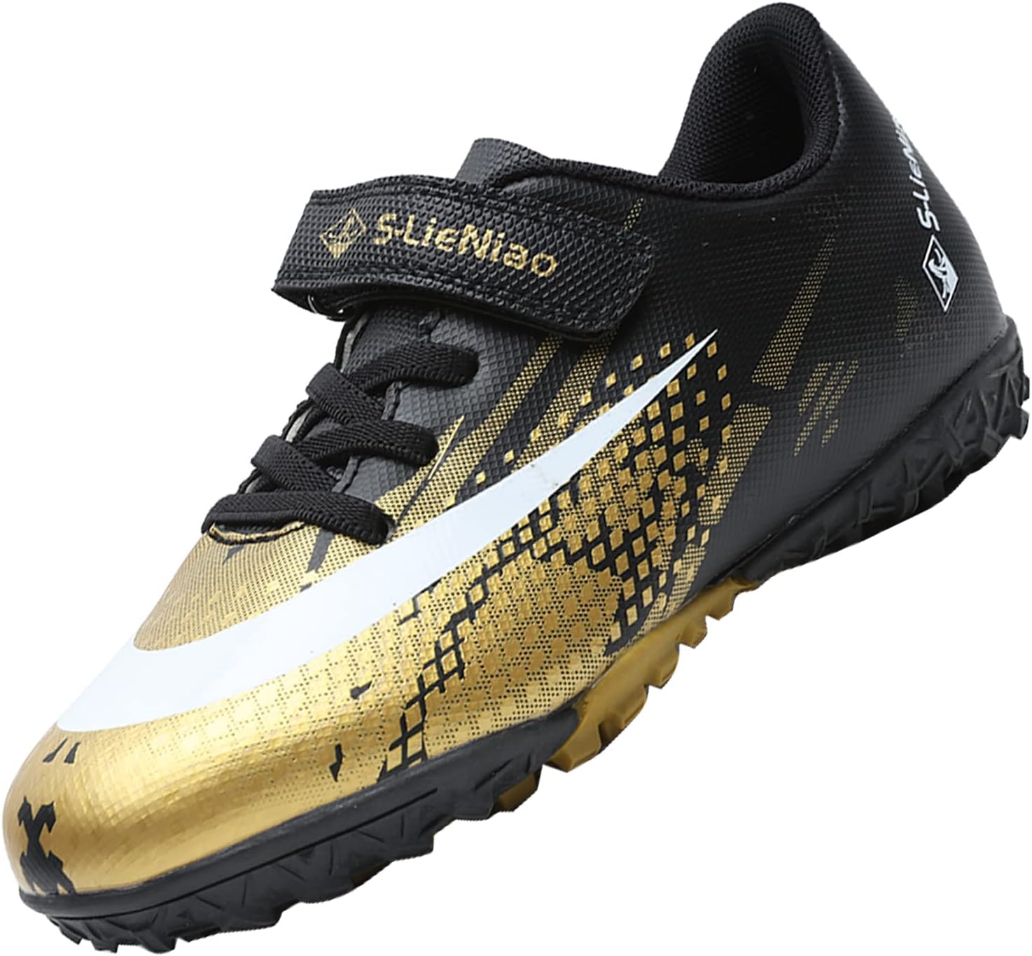 VLOOKST Football Boots Boys Astro Turf Trainers Kids Non-Slip Junior Football Sh...