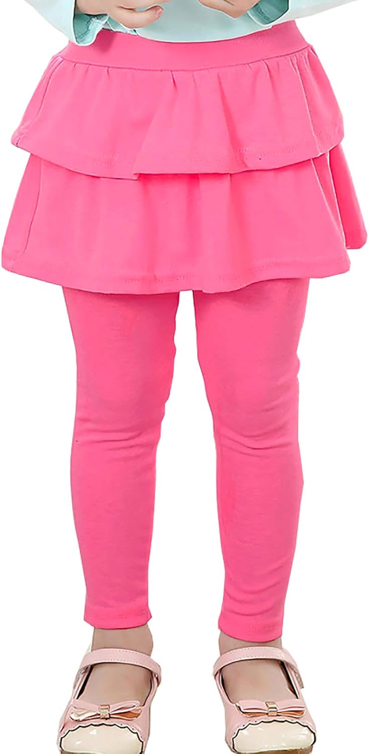 RieKet Girls School Uniform Pants Warm Stretchy Athletic Leggings with Skirt 2-1...