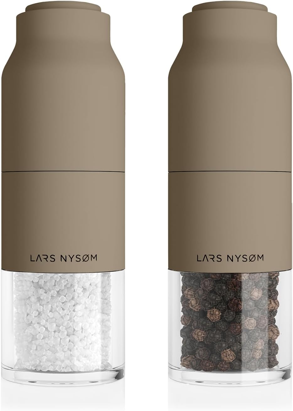 LARS NYSØM Salt and Pepper Grinder Set Stainless Steel with Adjustable Grinder I...