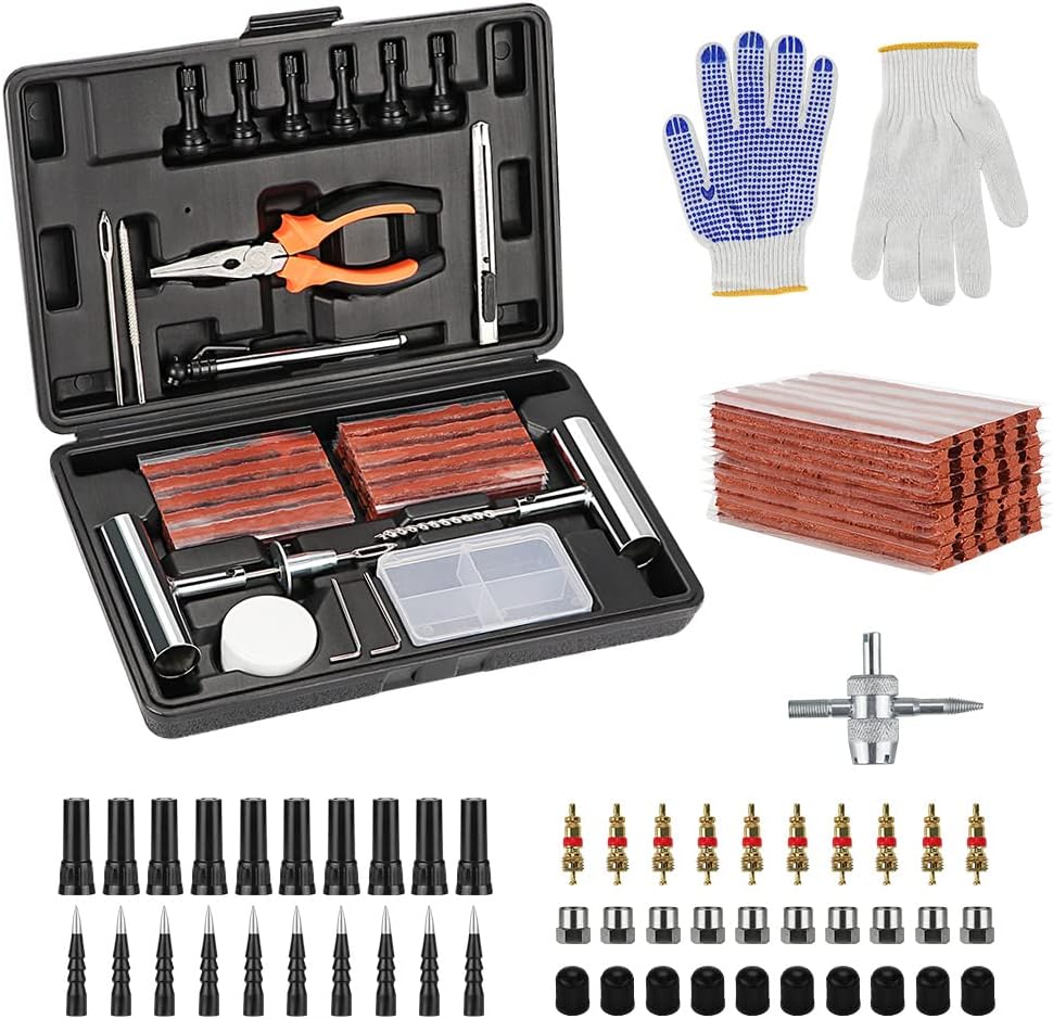 VonLux Tyre Repair Kit- 120 pcs Car Tyre Puncture Repair Kit, Heavy Duty Flat Ty...