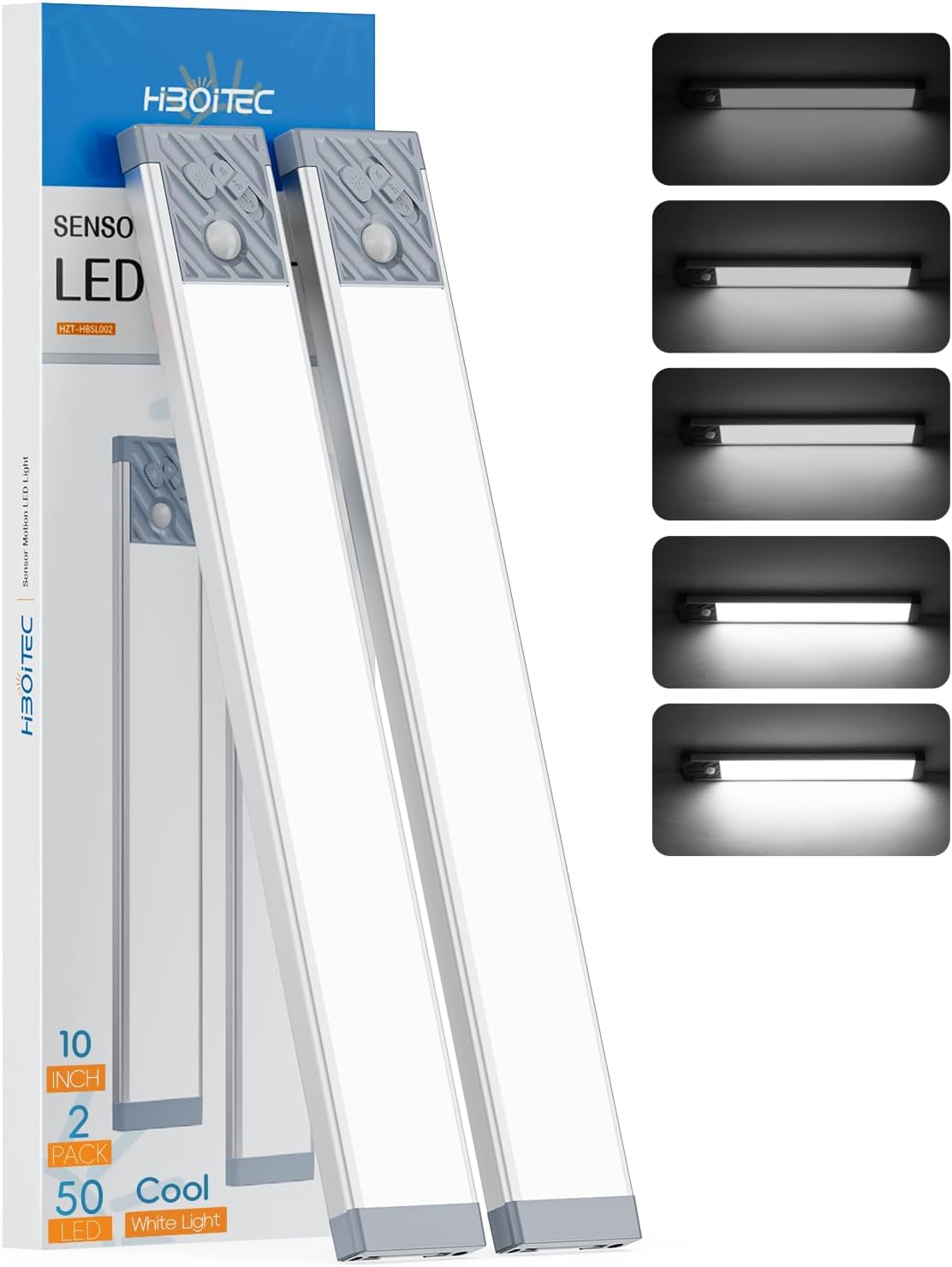 HIBOITEC Under Cabinet Lighting Rechargeable Closet Lights Wireless Motion Senso...