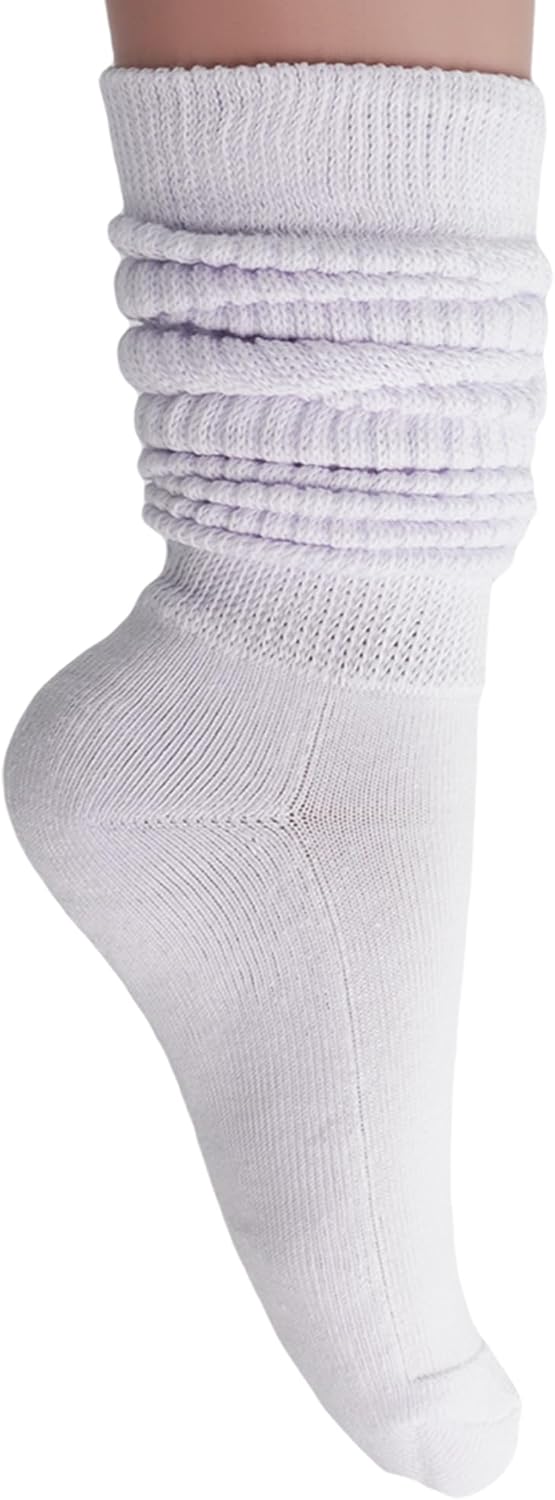 AWS/American Made Slouchy Scrunch Cotton Slouch Socks for Women Shoe Size 5 to 1...