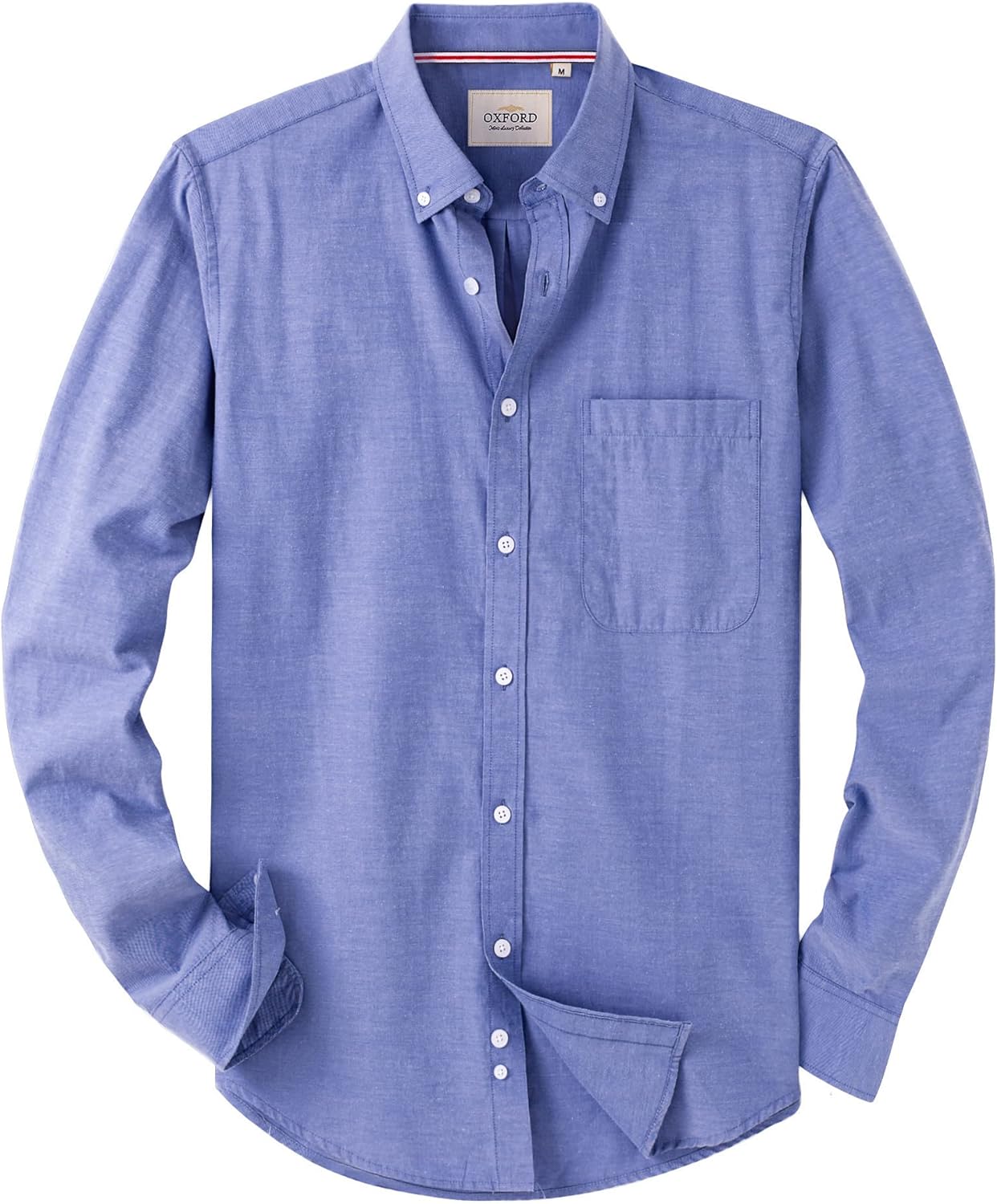 Alimens & Gentle Mens Solid Oxford Shirt Long Sleeve Button Down Shirts with Poc...