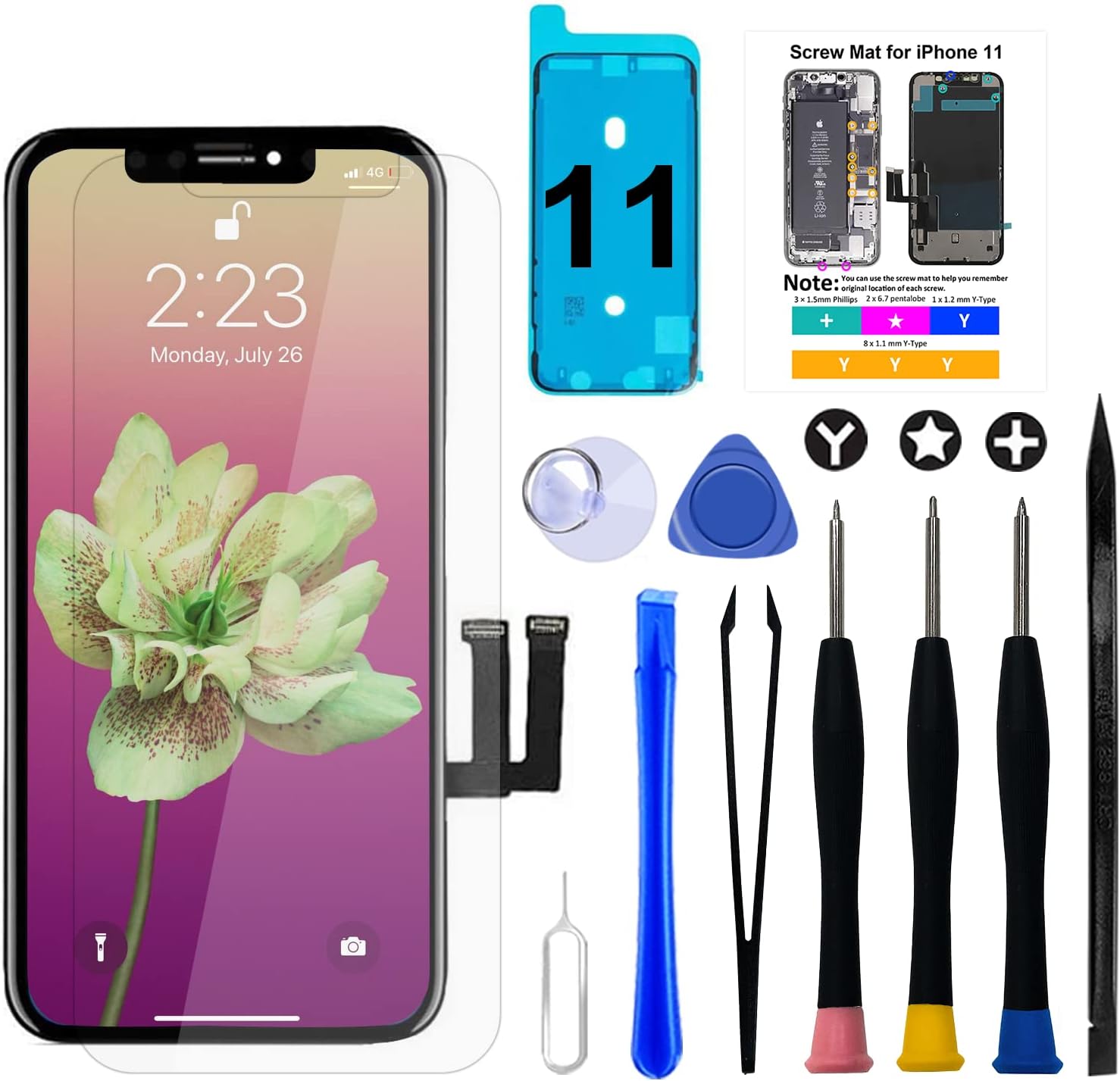 Brinonac for iPhone 11 LCD Screen Replacement Kit,...