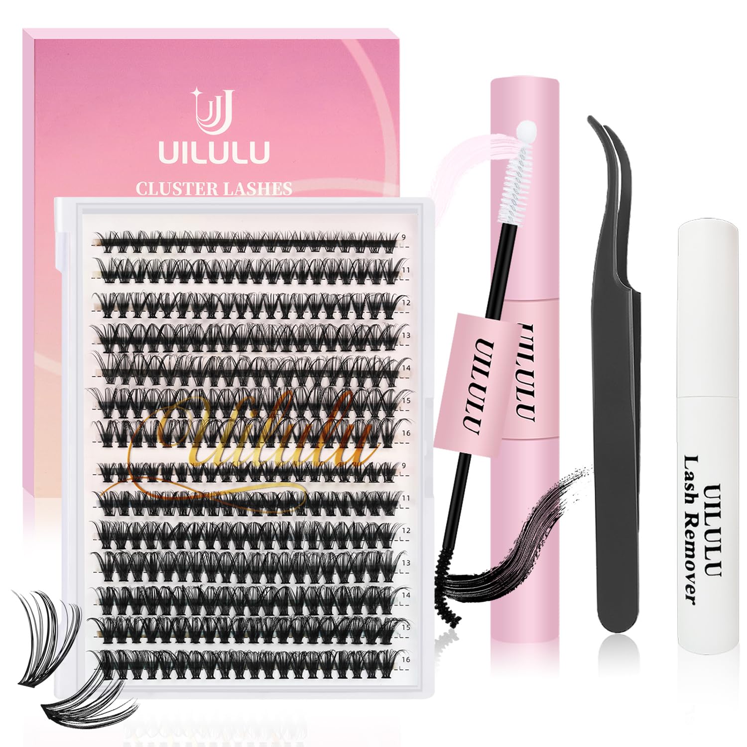 DIY Lash Extension Kit 280pcs Individual Lashes Clusters D Curl Lash Clusters, L...