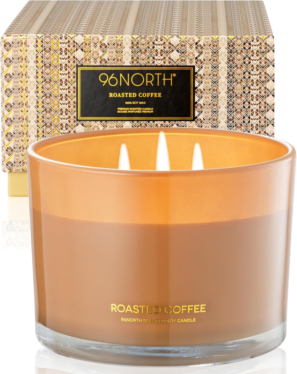 96NORTH Luxury Coffee Soy Candle | Large 3 Wick Jar Candle | Up to 50 Hours Burn...