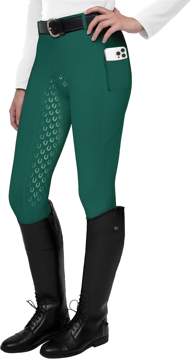 FitsT4 Sports Women's Full Seat Riding Tights Active Silicon Grip Horse Riding T...