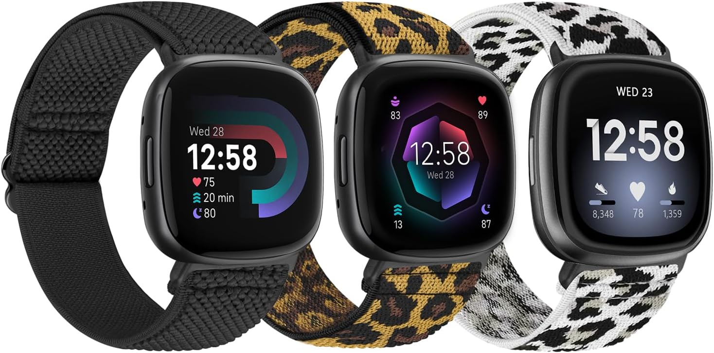 TumpCez Elastic Nylon Strap Compatible with Fitbit Versa 4/Fitbit Sense 2/Fitbit...