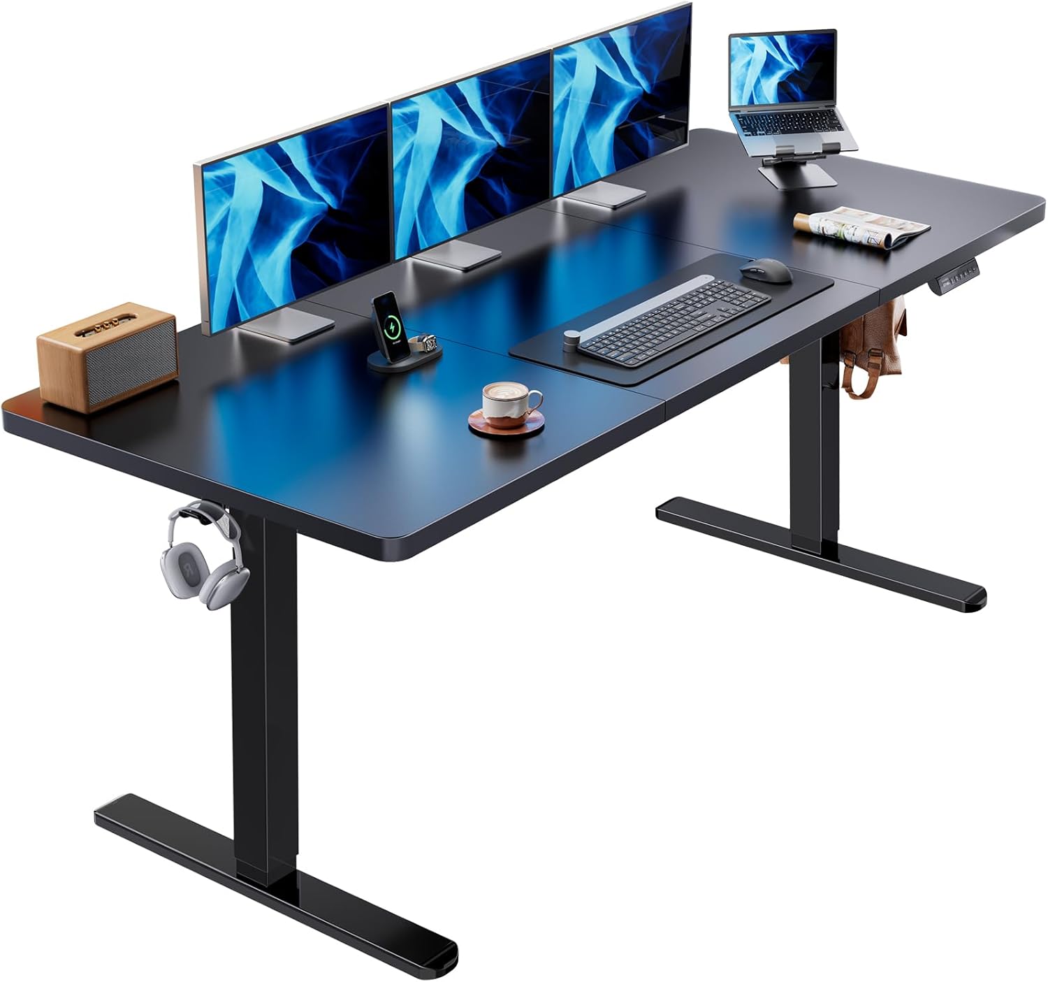 HUANUO 71 x 30 inch Large Height Adjustable Desk with Powerful Brushless Motor,...