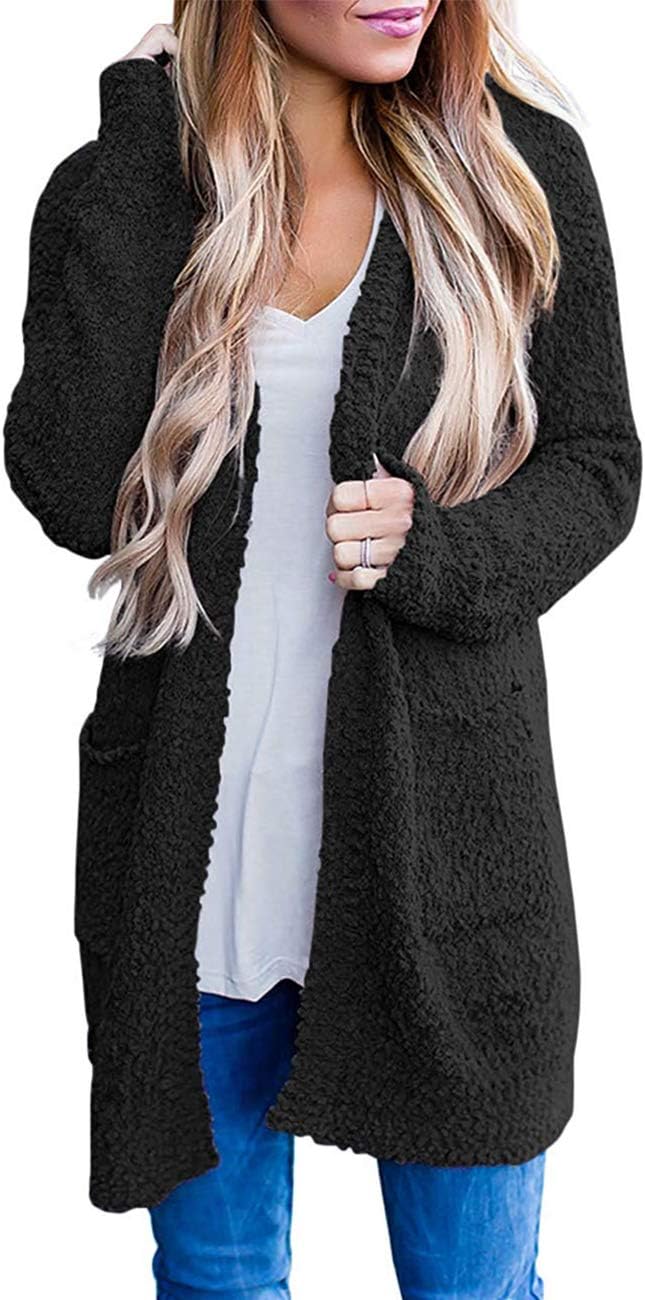 ZESICA Women's 2024 Fall Casual Long Sleeve Open Front Soft Chunky Knit Sweater...