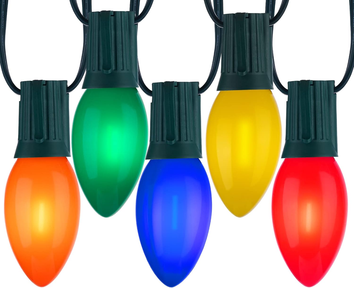 Vintage C9 LED Christmas Lights Outdoor, 100 Feet C9 String Lights with 100 Shat...