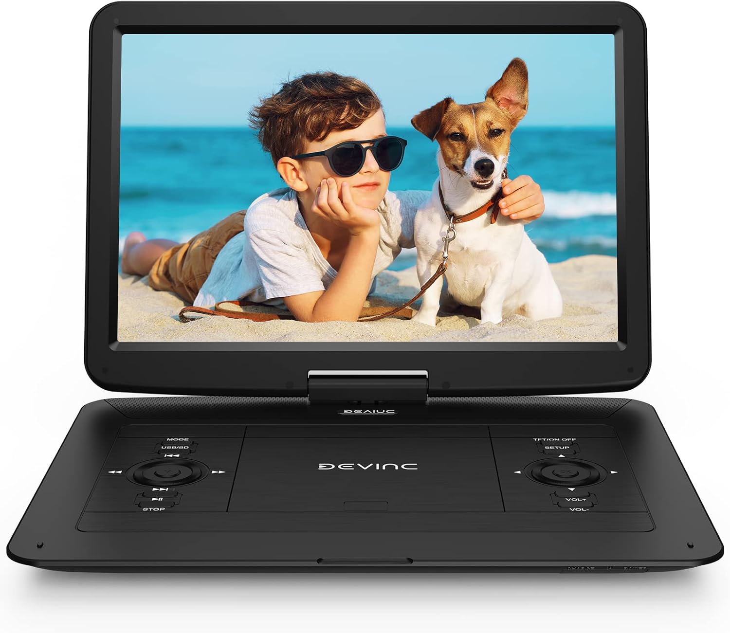 DEVINC 17.9" Portable DVD Player with 15.6" HD Swivel Screen, Support Multiple D...
