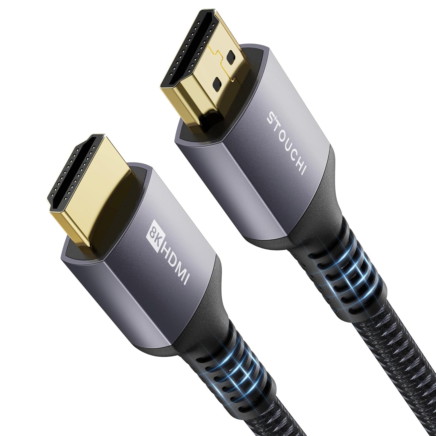 Stouchi HDMI 2.1 Cable 8FT, 48Gbps Ultra High Speed HDMI Cables Braided Cord, 8K...