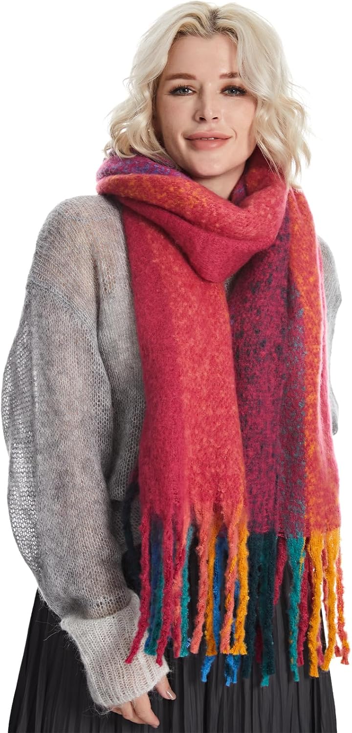DiaryLook Plaid Warm Blanket Scarf for Winter, Long Ladies Scarves Check Soft, W...