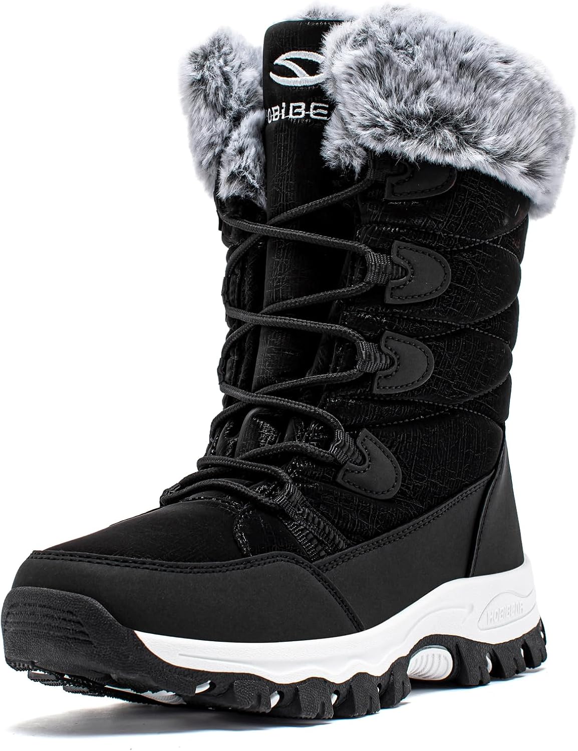 HOBIBEAR Kids Winter Snow Boots Waterproof Outdoor Warm Faux Fur Lined Shoes 3 L...