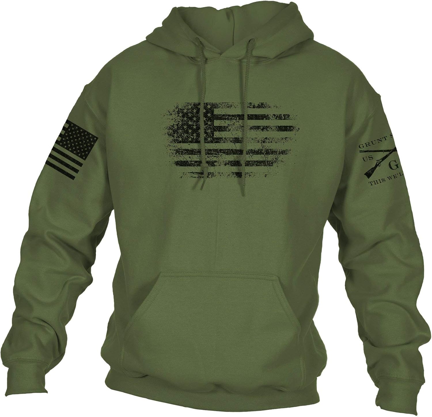 Grunt Style Vintage American Hoodie X-Large Military Green