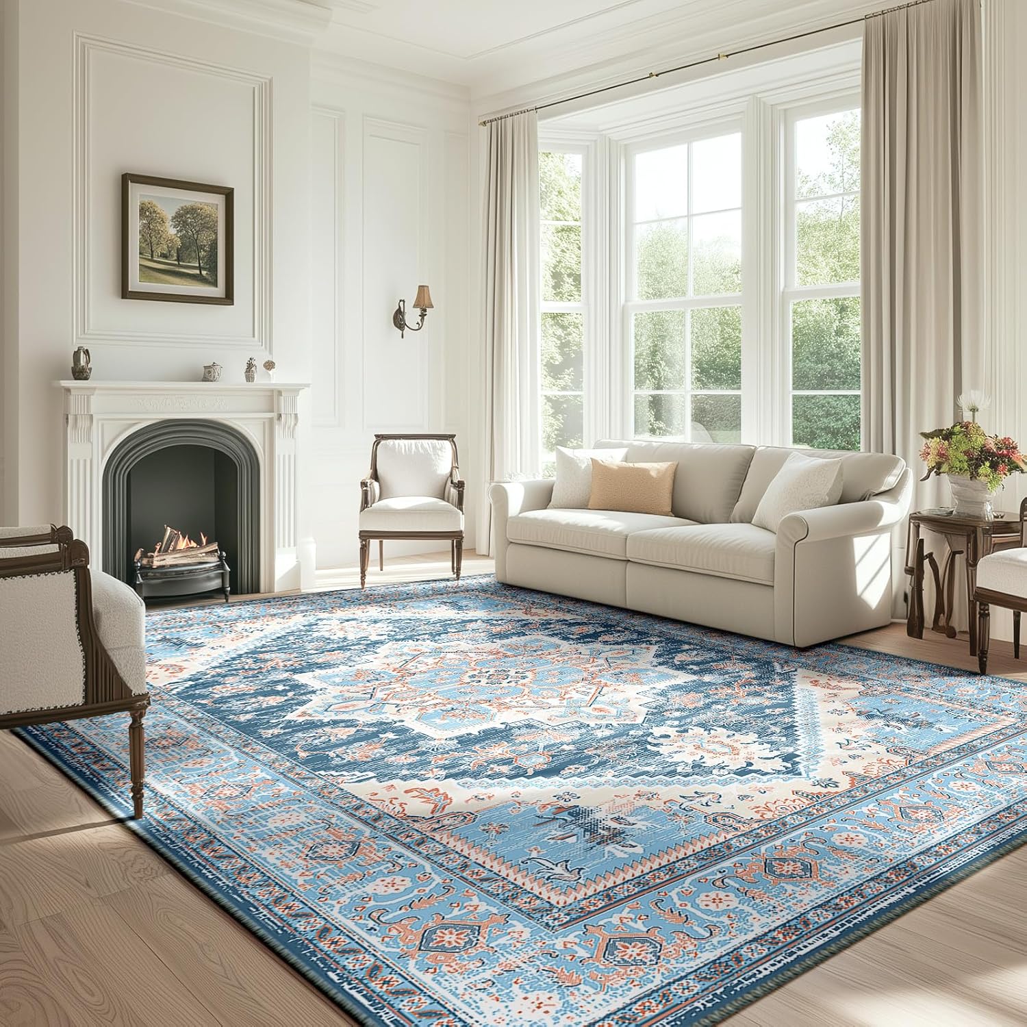 BESTSWEETIE Area Rugs 8x10 Rug for Living Room, Washable Rug 8x10, Non Slip Wate...