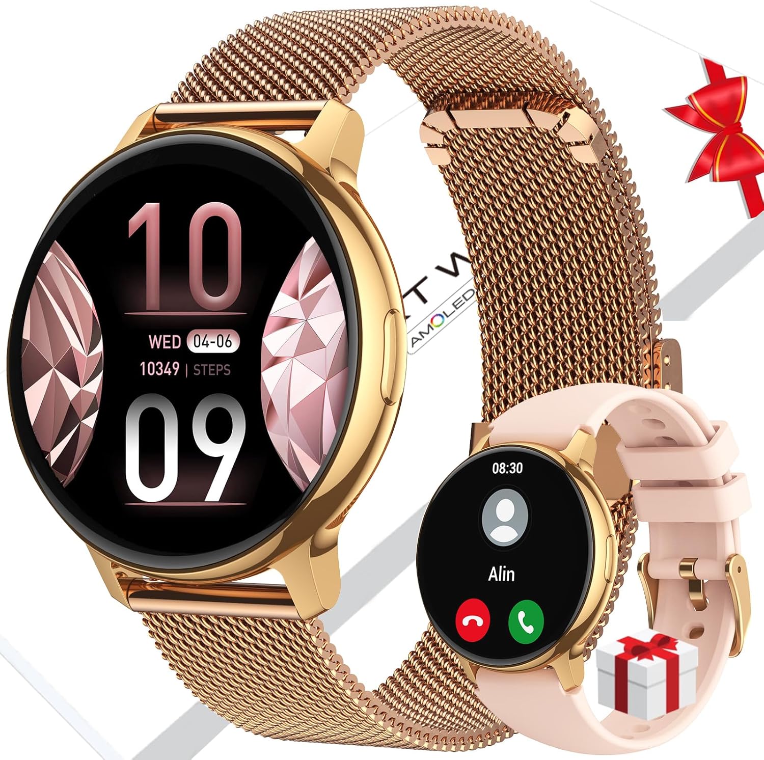 Smart Watches for Women with Call Function - 1.19" AMOLED Fitness Watch With Hea...