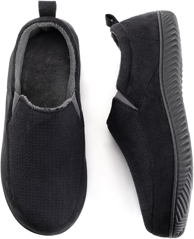 RockDove Men's Breathable Mesh Memory Foam Slipper with Nonslip Sole 12 Black