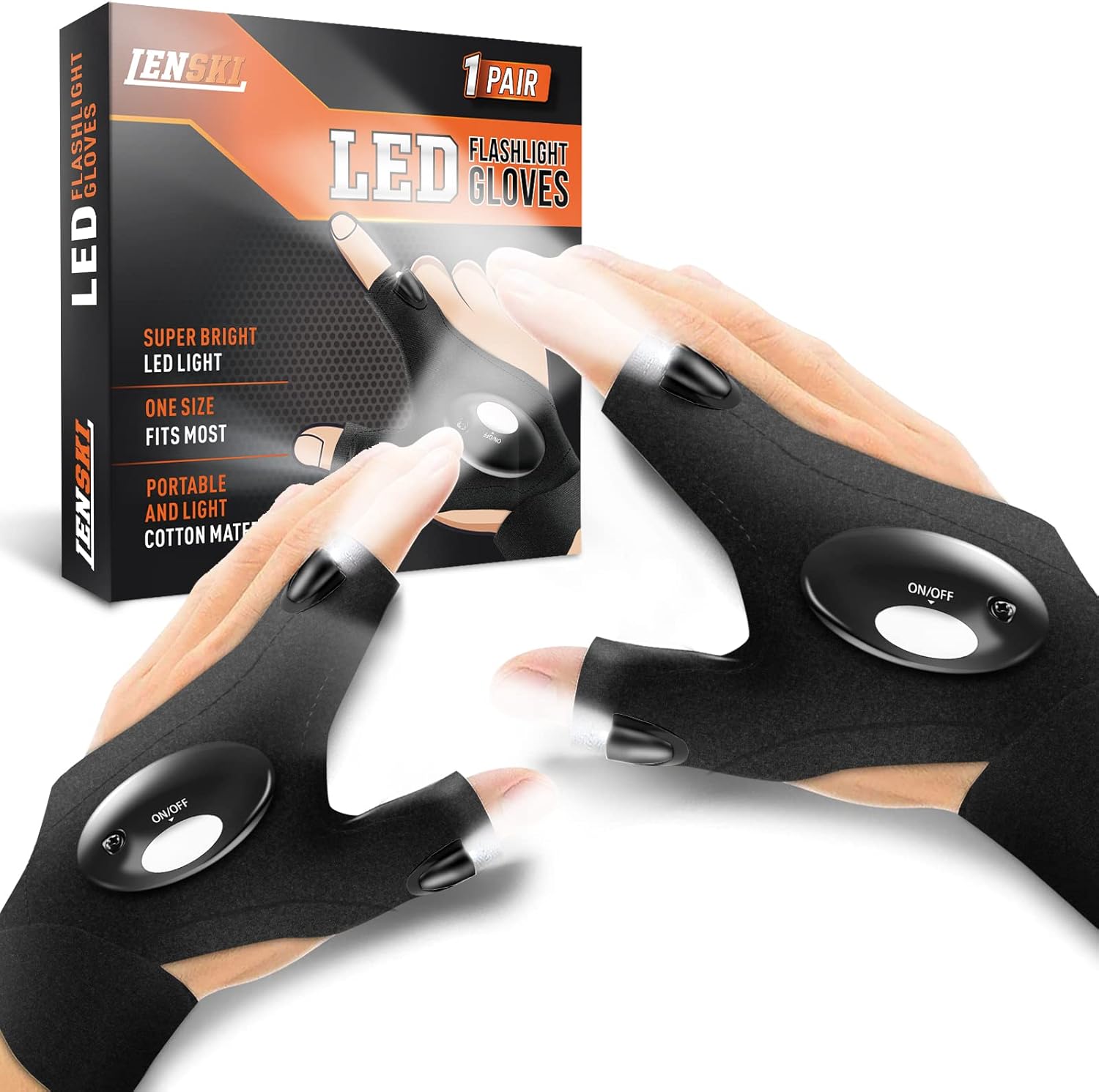 Lenski Fishing Gifts for Men Who Have Everything LED Gloves Fishing Accessories,...
