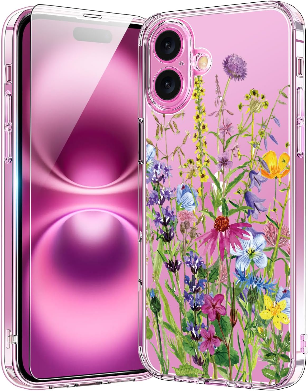 bicol for iPhone 16 Case with Screen Protector, Enhanced Camera Protection, Crys...