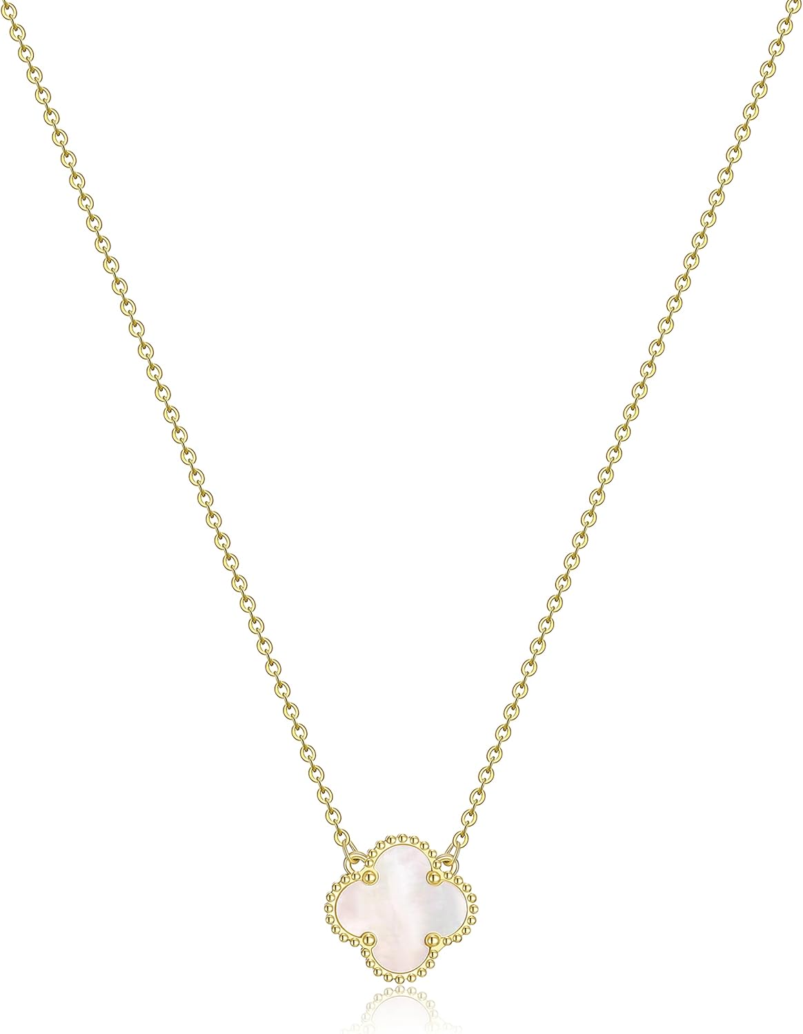Clover Pendant Necklace for Women 18K Gold Plated Four Leaf Clover Necklace Luck...