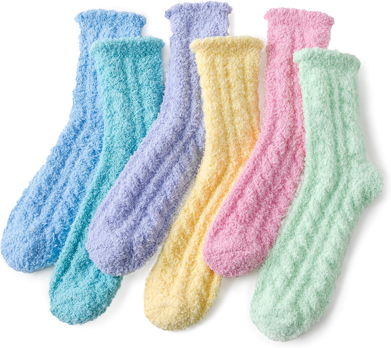 Niofind Fluffy Socks for Women and Girls Warm Cosy Bed Socks,6 Pairs Thick Soft...