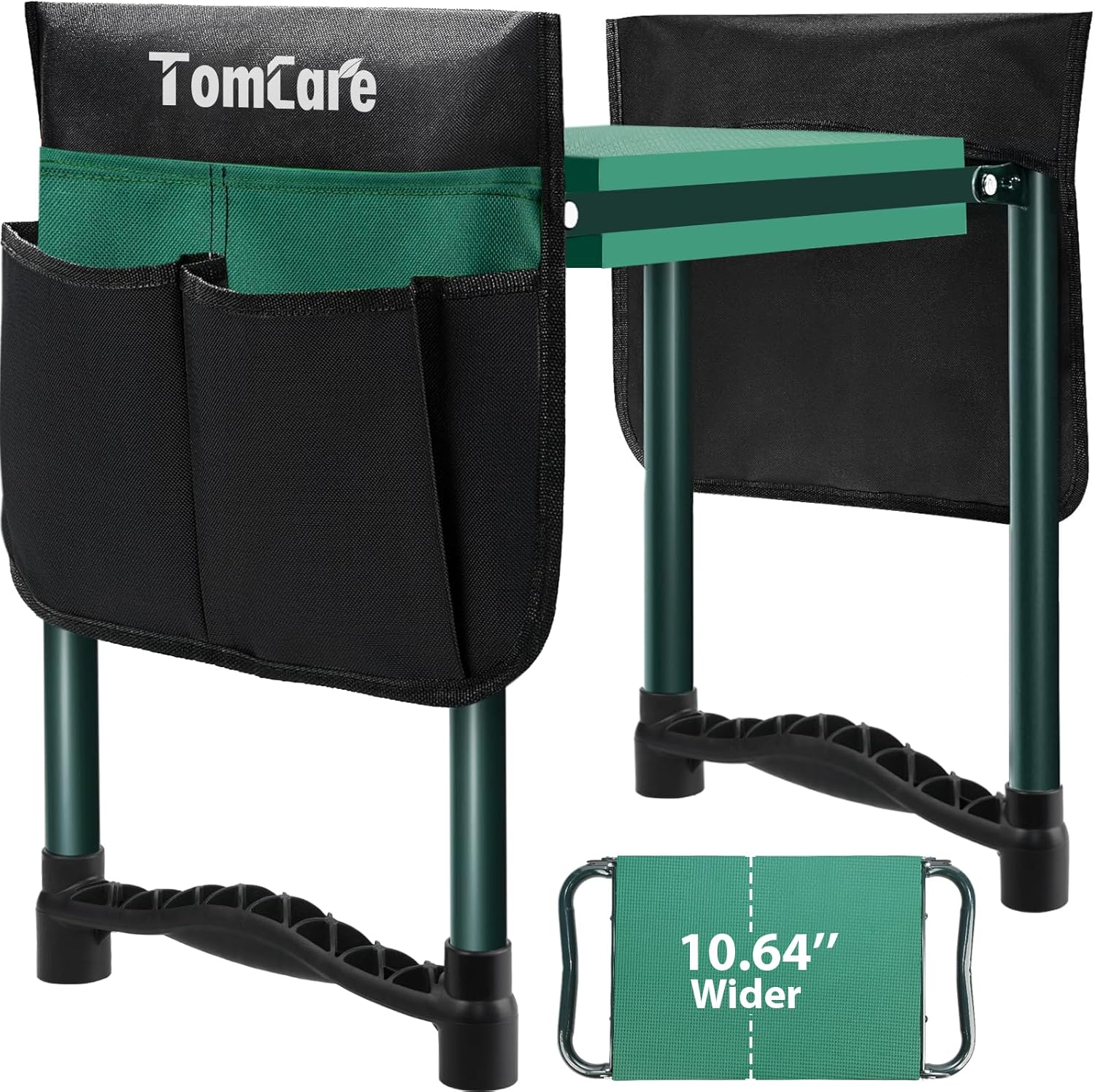 TomCare Garden Kneeler and Seat 10.64” Wider Larger Soft Kneeling Pad Garden Ben...