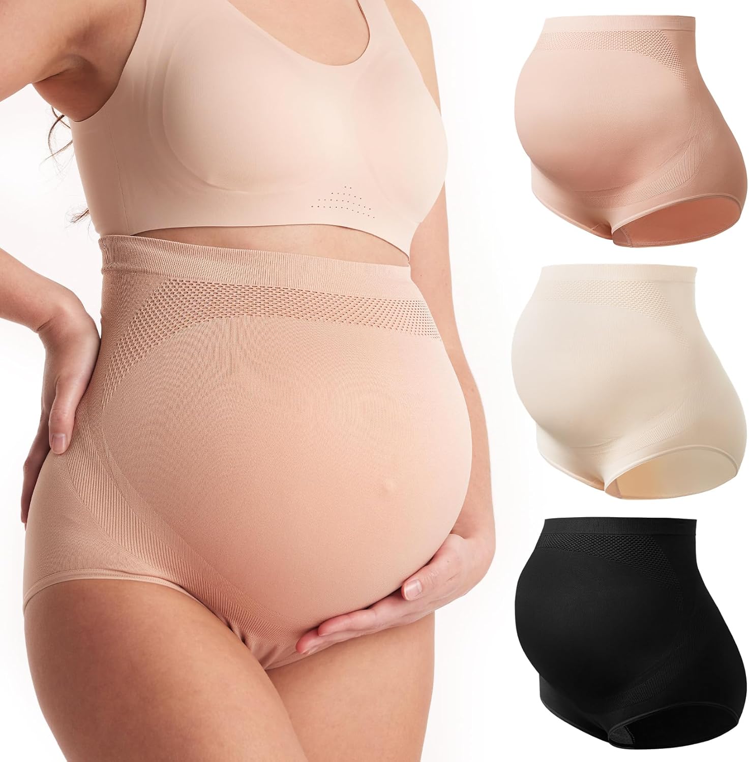 Momcozy Women's Maternity High Waist Underwear Pregnancy Soft Seamless Maternity...