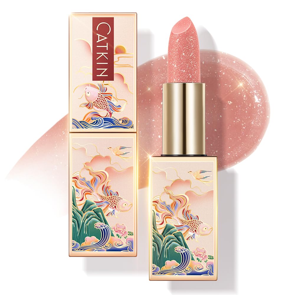 CATKIN Tinted Lip Balm Glitter Lip Stain Ultra Hydrating Lip Moistrurizer Chapst...
