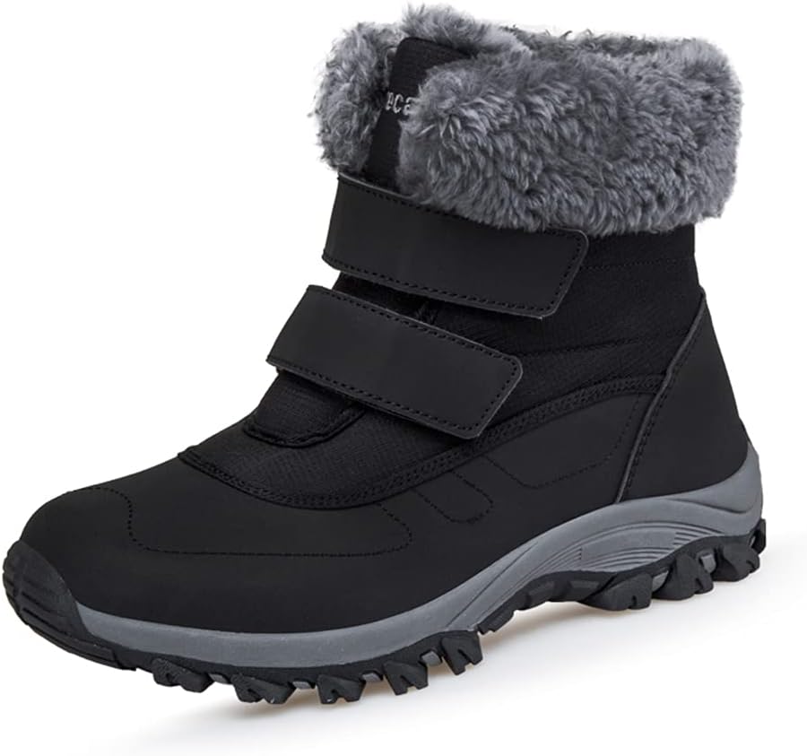 DRECAGE Winter Ankle Snow Boots with Warm Fur Lining Waterproof Women Warm Hikin...