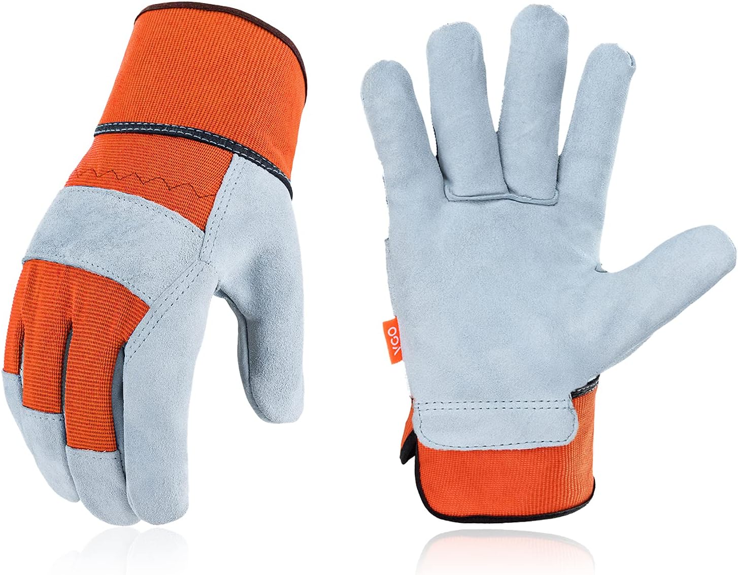 Vgo... Gardening Gloves Cowhide, Work Gloves Thornproof Utility for Yard Trucker...