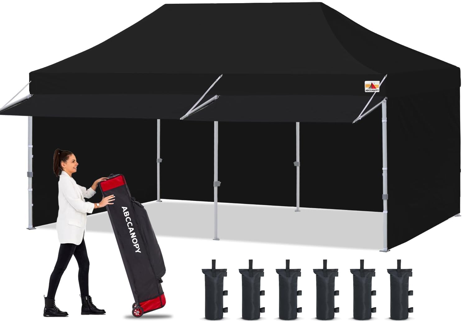 ABCCANOPY 10x20 Pop up Canopy Tent with Sidewalls - Easy up Canopies with Awning...