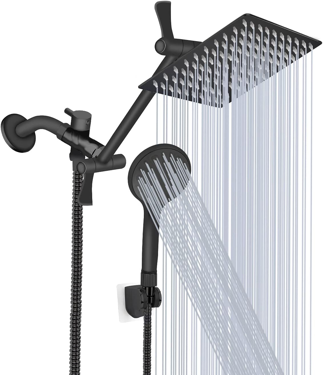 Shower Head 10‘’ High Pressure Rainfall Shower Head/Handheld Shower Combo with 1...