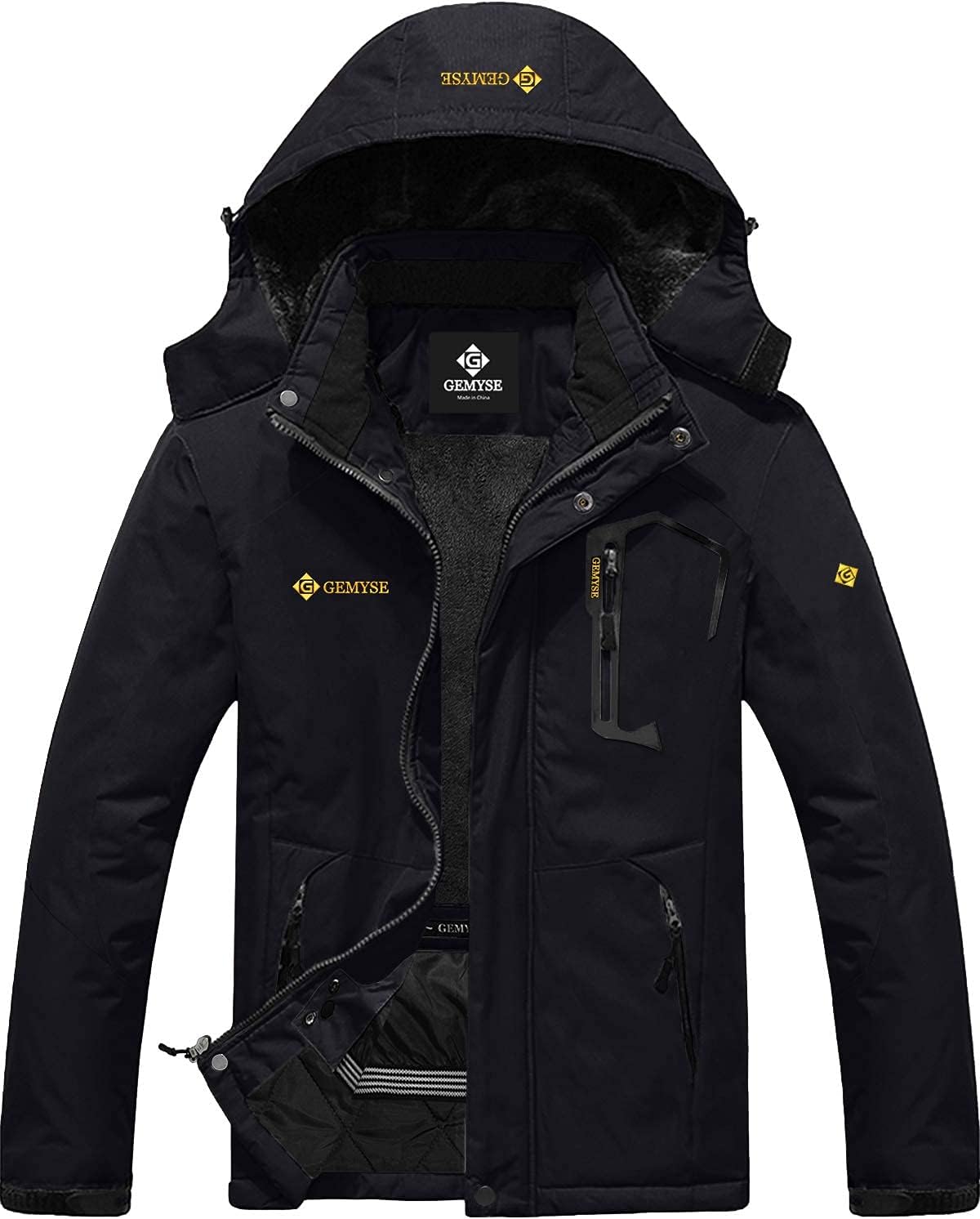 GEMYSE Men's Mountain Waterproof Ski Snow Jacket Winter Windproof Rain Jacket Bl...