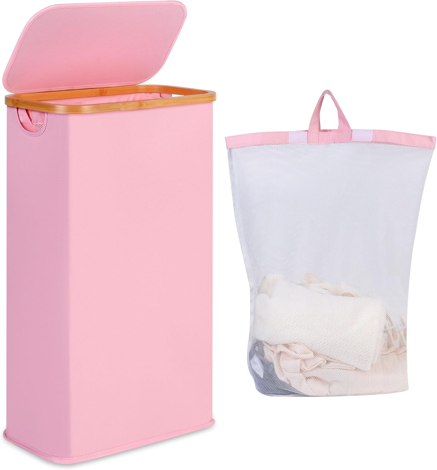 Slim Laundry Hamper, Narrow Laundry Basket with Lid,Foldable Clothes Hamper with...