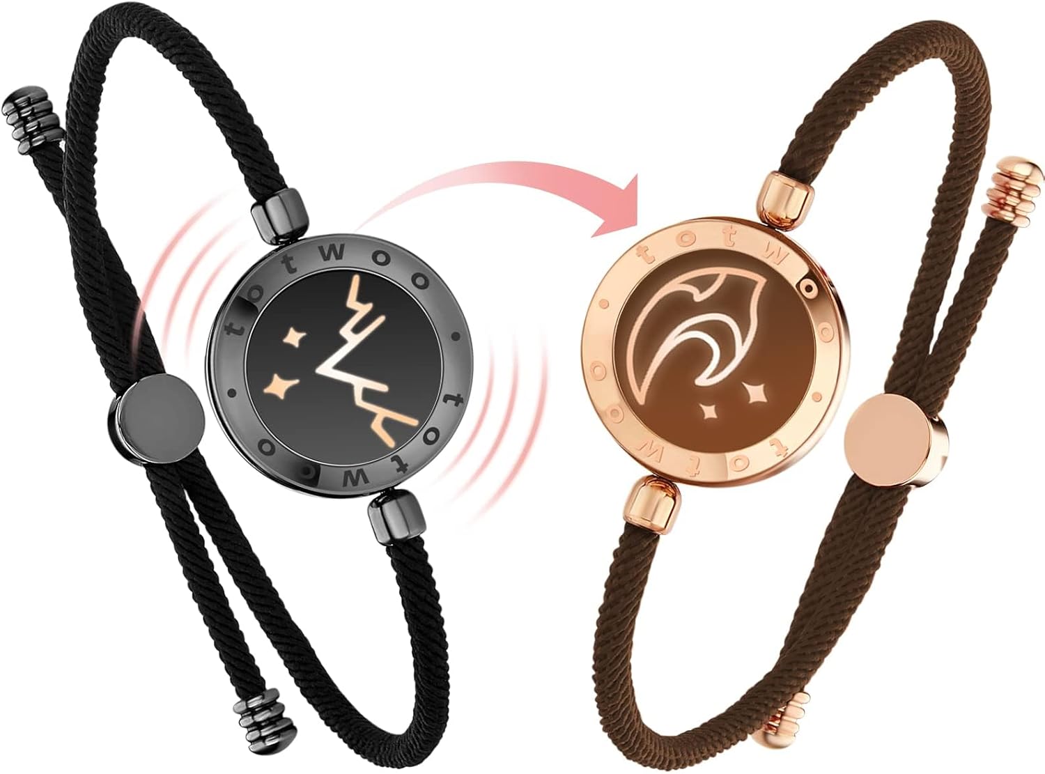 TOTWOO Long Distance Touch Bracelets for Couples,...