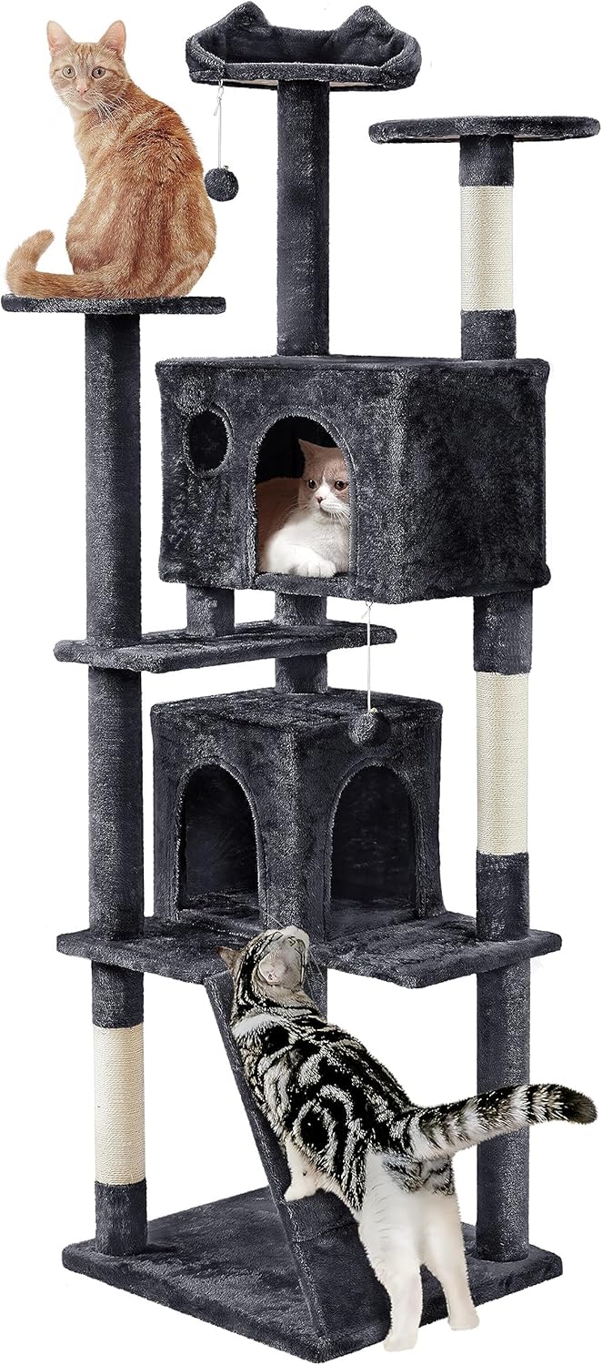 Yaheetech Larget Cat Tree, 80in Multi-Level Cat Tower with Cat Scratching Posts,...
