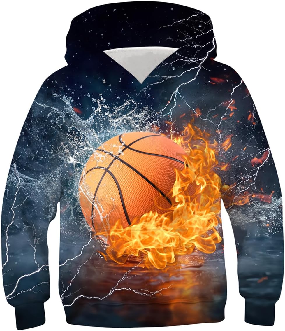 Lovekider Boys Hoodies Sweatshirt Cool 3D Print Pullover with Big Pocket for Kid...