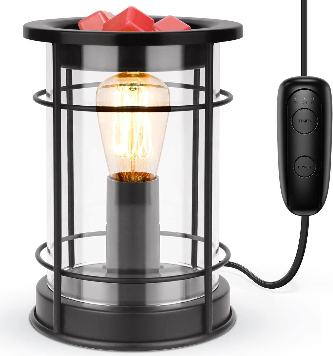 SALUBRITO Electric Wax Melt Burners with Timer, Metal Glass Wax Burners for Wax...